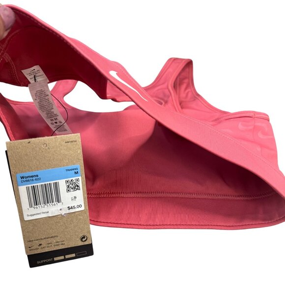 NWT Nike Women's Dri-Fit Medium Impact Sports Bra Coral Racerback - Picture 2 of 7